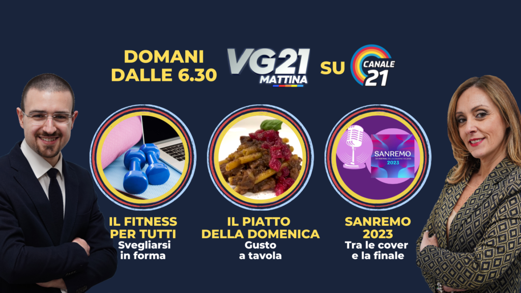 Alle 6.30 in diretta il Vg21 Mattina – I temi di domani 10 febbraio